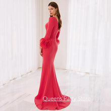 Load image into Gallery viewer, Elegant Feathered Mermaid Wedding Gown
