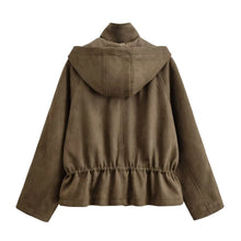 Load image into Gallery viewer, Elegant Hooded Double Breasted Jacket
