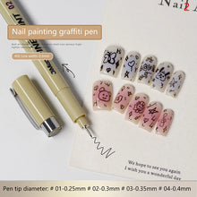 Load image into Gallery viewer, Nail Art Graffiti Line Pen Gel Painting Waterproof Wire Drawing Pen Detail Sketching Pen Nail Design Tools
