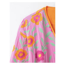 Load image into Gallery viewer, Women's Flowers Embroidered Coats Autumn New V-neck Long Sleeve With Belt Jackets Fashion Casual Female Chic Outerwear

