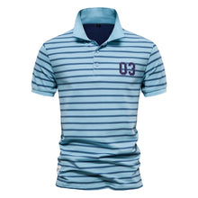 Load image into Gallery viewer, Striped Embroidered Cotton Summer Polo
