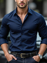 Load image into Gallery viewer, Smart Casual Elastic Shirt Men
