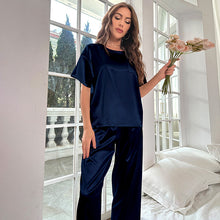 Load image into Gallery viewer, Pink Satin Short Pajama Set
