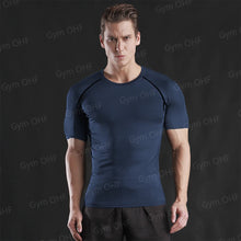Load image into Gallery viewer, Gym Fitness T Shirt Men's Short Sleeve Summer Boxing Jersey Legging Men Rashguard Compression Pants Quick Dry Tight T-Shirts Men
