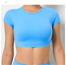 Load image into Gallery viewer, Sports Muscle Back Tee Without Padded Women Backless Sports Shirts Workout Gym Training Yoga T-Shirt Outdoor Open Back Tops
