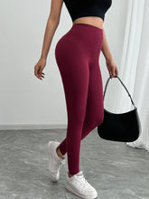Load image into Gallery viewer, Women's leggings, high-waisted, solid color, tummy control, slimming, black, see-through, running, sports, yoga pants.
