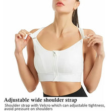 Load image into Gallery viewer, Sports Bras For Women Front Zipper Adjustable Strap Shockproof Elastic Fitness Athletic Brassiere Slim Yoga Crop Top
