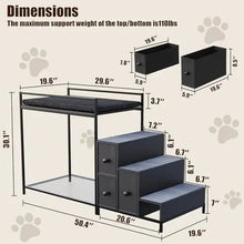 Load image into Gallery viewer, Pet Bunk Bed with Stairs and Storage, Dogs/Cats Window Perch, Bedside Lounge Elevated Dog Bed Multi-Level Platform with
