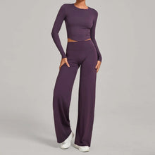 Load image into Gallery viewer, 2PCS Yoga Set Women Yoga Pant Workout Tracksuit Sportswear Gym High Waist Straight Leg Bottoms Fitness Bta Sports Suit XP01
