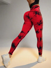 Load image into Gallery viewer, Women's Sporty Tie-Dyed Side-Cut Yoga Pants, Fashionable High-Waisted Hip-Lifting Sports Pants, Seamless Stretch Tight Pants
