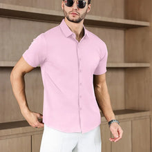 Load image into Gallery viewer, New Men's Business Casual Solid Color Short Sleeved Shirt for Summer Fashion No Ironing Comfortable and Versatile Top

