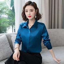 Load image into Gallery viewer, Elegant Satin Silk Office Blouse
