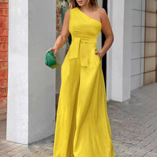 Load image into Gallery viewer, Irregular Off Shoulder Wide Jumpsuit
