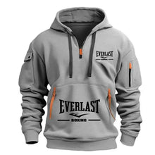 Load image into Gallery viewer, Men's Fashion Casual Hoodie Multi-pocket Sports Long-sleeve Sweatshirt Up Down Print Warm Half Zip Hooded Fitness Pullover Good
