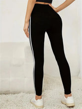 Load image into Gallery viewer, Women's High-waist Slimming Leggings Side Stripe Pattern Breathable Yoga Pants Sportswear Athletic Apparel
