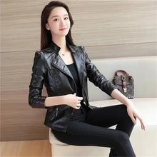Load image into Gallery viewer, Slim Faux Leather Casual Jacket
