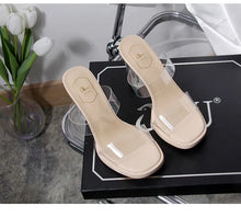 Load image into Gallery viewer, Women's High Heels, 2024 Summer New Waterproof Table with A Line Not Tired Feet Thick Crystal Slippers, Women's Shoes
