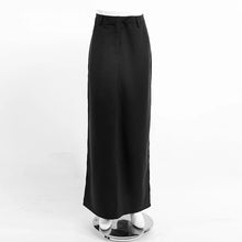 Load image into Gallery viewer, Black Loose Long Skirts Women A-Line Zip Skirts Ladies Elegant Summer Skirts Female With Pocket Ankle-Length Skirts
