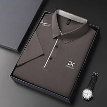 Load image into Gallery viewer, Men's Business Casual Short Sleeve Polo Shirt Solid Color with Badge Fashionable Breathable Comfortable Versatile Business Top
