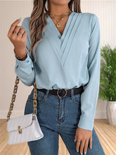 Load image into Gallery viewer, Elegant Layered V-Neck Office Blouse
