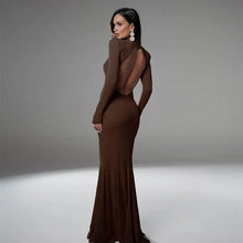 Load image into Gallery viewer, Backless Turtleneck Slim Maxi Dress
