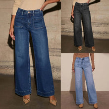 Load image into Gallery viewer, High Waist Retro Straight Jeans
