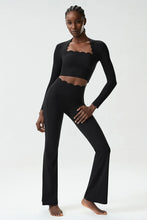 Load image into Gallery viewer, Women Two Pieces Fitness Yoga Set Solid Color Long Sleeve Gym Sportswear Breathable Quick Dry Workout Clothes Female Suit
