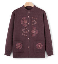 Load image into Gallery viewer, Women Winter Coats Vintage Printed Knitted Cardigan Sweater Female Jacket Spring Autumn Outerwears Top Wool Knitwear Coat
