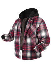 Load image into Gallery viewer, Fleece Lined Plaid Hooded Jacket
