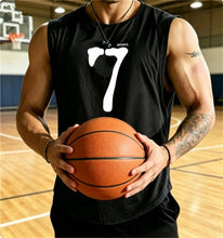 Load image into Gallery viewer, SPORTS 7 New Men Tank Tops Sleeveless Shirt Polyester Mesh Material Quick Dry Breathable Men Workout Fitness Basketball Top Tee
