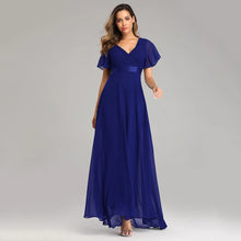 Load image into Gallery viewer, Evening Dresses XUCTHHC Elegant V-Neck Ruffles Chiffon Formal Evening Gown  Robe Vestidos De Fiesta Dress for Wedding Party
