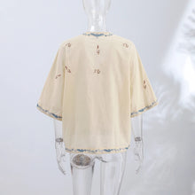 Load image into Gallery viewer, Casual Print Top Shorts Women Set Holidays V-neck Long Flare Sleeve Blouse Wide Leg Short Pants 2026 Summer Autumn Lady Outfit
