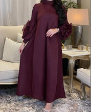 Load image into Gallery viewer, Women Elegant Evening Party Dresses 2025 Summer New Solid Colour Classic Long Sleeve Plate Flower Design Prom Dresses Female
