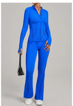 Load image into Gallery viewer, New Gym Yoga Outfit for Women Zipper Long Sleeve Fitness Suit Daily Casual Running Fitness Sportswear Two-Piece Sets Coat+Pants
