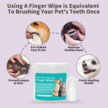 Load image into Gallery viewer, Pet Cleaning Products Disposable Finger Toothbrush Pet Teeth Cleaning Finger Covers Wet Wipes Dog and Cat Oral Cleaning
