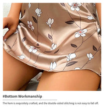 Load image into Gallery viewer, Women's Sleepdress Satin Floral Print Nightdress Comfortable Spaghetti Strap Sleepwear Dress Luxurious Satin Slip Nightdress
