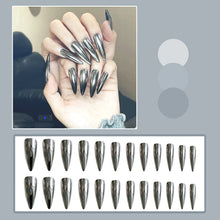 Load image into Gallery viewer, 24pcs Thriller Style False Nails With Halloween Ant Bugs Pattern Wearable Press On Nails Ballet Black Punk Nail Art Decoration
