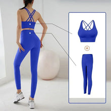 Load image into Gallery viewer, Women's Yoga Set Workout Set 2 Piece High Waist Yoga Leggings Sports Bra Gym Suit Activewear Sports Fitness Set Sports Suit
