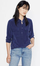 Load image into Gallery viewer, Women Real Silk Shirts Classic Double Pockets Solid Color Casual Fashion Long Sleeve Thin Shirt Blouses Tees
