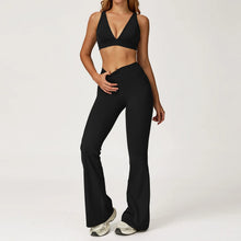 Load image into Gallery viewer, Yoga Set 2 Pieces Gym Clothes Yoga Outfits For Women Tracksuits Workout Long Sleeved Fitness Set Sport Bra Crop Top Gym Leggings
