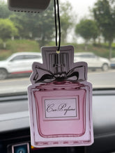 Load image into Gallery viewer, Perfume Bottle Pattern/Freesia Fresh Scent Five-Star Unisex Car Perfume and Non-Toxic Air Freshener |   Natural Essential Oils and Aromatherapy Scent Tablets (Noroili/Grapefruit/Cedar) |   Hanging Type and Dual-Purpose as a V
