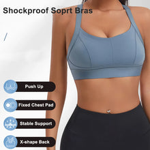 Load image into Gallery viewer, Women High Impact Sports Bra Criss Cross Back Padded Bra Workout Fitness Sports Yoga Bras Shockproof Sport Crop Top Vest
