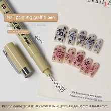 Load image into Gallery viewer, Nail Art Graffiti Line Pen Gel Painting Waterproof Wire Drawing Pen Detail Sketching Pen Nail Design Tools
