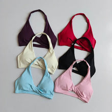 Load image into Gallery viewer, Sports Bra Women's Halter Neck Beautiful Back Push-up Chest-revealing Pilates Vest Training Yoga Wear Gym Running Fitness Bras

