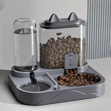 Load image into Gallery viewer, 2-in-1 Large Pet Feeder &amp; Water Dispenser, Dry Wet Separation, Durable Plastic, Transparent, No Battery, For Cats Dogs Travel
