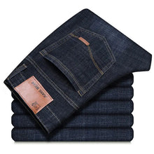 Load image into Gallery viewer, Men's Jeans Casual Straight Stretch Fashion Classic Blue Black Work Denim Trousers Male Brand Clothing
