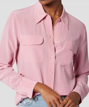Load image into Gallery viewer, Women Real Silk Shirts Classic Double Pockets Solid Color Casual Fashion Long Sleeve Thin Shirt Blouses Tees
