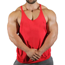 Load image into Gallery viewer, Gym T-shirts Muscle Men's Clothes Workout Fitness Shirt Singlets Tank Top Vest Man Sportswear Muscular Bodybuilding Stringer
