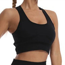 Load image into Gallery viewer, Cross-Back Sports Bra for Women Seamless Yoga Bra with Chest Support and Padding Sports Clothes for Woman Lady Bras Tank Tops
