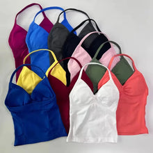 Load image into Gallery viewer, Women's Sexy Sports Bra - Open Back Design, Breathable Stretchy Fabric for Yoga - Elegant Solid Color All-Season Activewear
